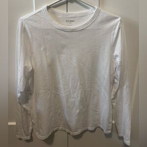 Old Navy White Crew Neck Long Sleeve Shirt